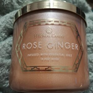 Rose Ginger Scented Candle - Rose/Gold